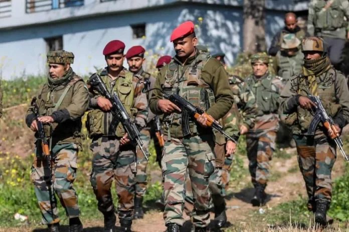 Indian Army in anti-militancy operations in Kashmir Valley. Photo: PTI.