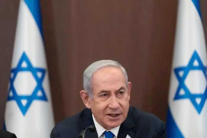 Israeli Prime Minister Benjamin Netanyahu, chairs the weekly cabinet meeting in Jerusalem, Sunday, Sep 10, 2023. Ohad Zwigenberg/Pool via REUTERS